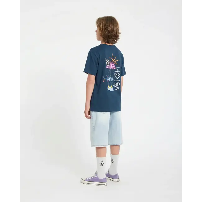 Sunfish T-skjorte Barn – Dust Bowl Indigo med print foran og bak