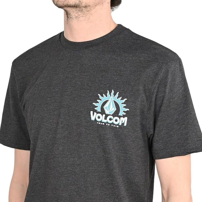 Solstice T-skjorte Heather Black – Regular fit med print foran og bak