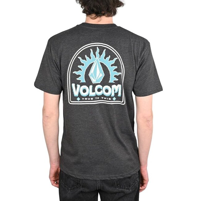 Solstice T-skjorte Heather Black – Regular fit med print foran og bak