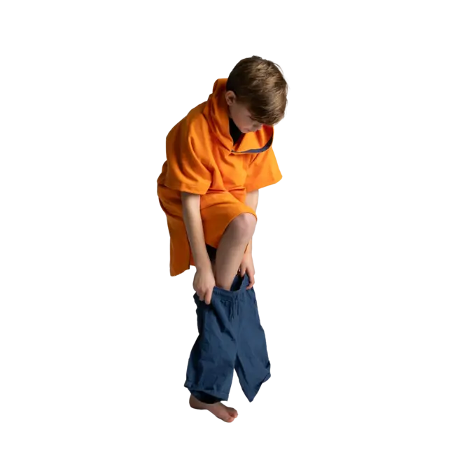 Kids Quick Dry Microfibre Poncho Changing Robe – Bitter Orange
