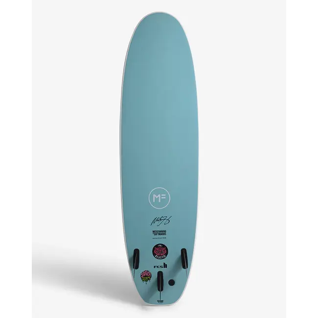 Beastie Super Soft Surfboard –White Teal FCSII