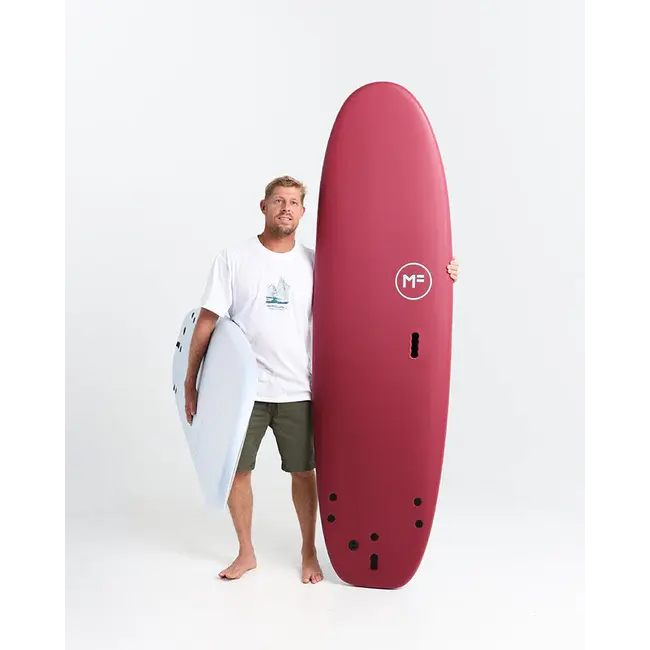 Double Rainbow Super Soft Surfboard – Merlot/Sky FCSII