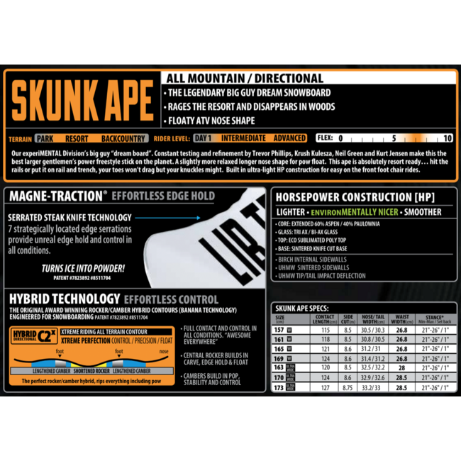 Skunk Ape - Snowboard Herre | Directional Twin | Flex 7
