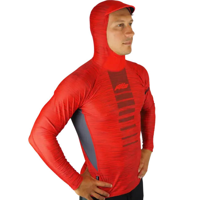 Hooded UV Rashie - Fire Red