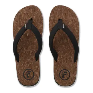 Foamlife Mully Cork Flip Flops Black