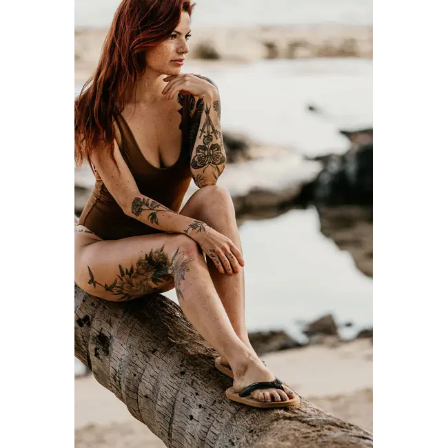 Goldie Earth Dame Flip Flops Latte Brown