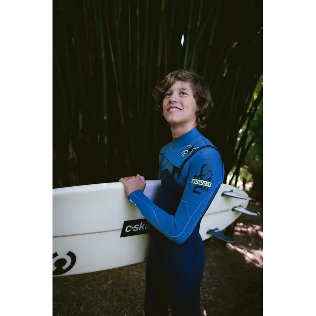 NuWave Session 4/3mm Kids Chest Zip Steamer Wetsuit
