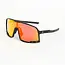 Henrik Matte Black Solbriller med Polariserte Red Mirror-linser