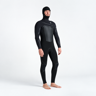 C-Skins Wired+ 6/5 NuWave Front Zip Hooded - Blue Logo