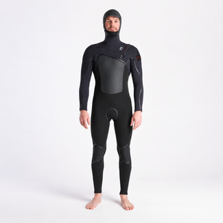 C-Skins Wired+ 6/5 NuWave Front Zip Hooded - Red Logo
