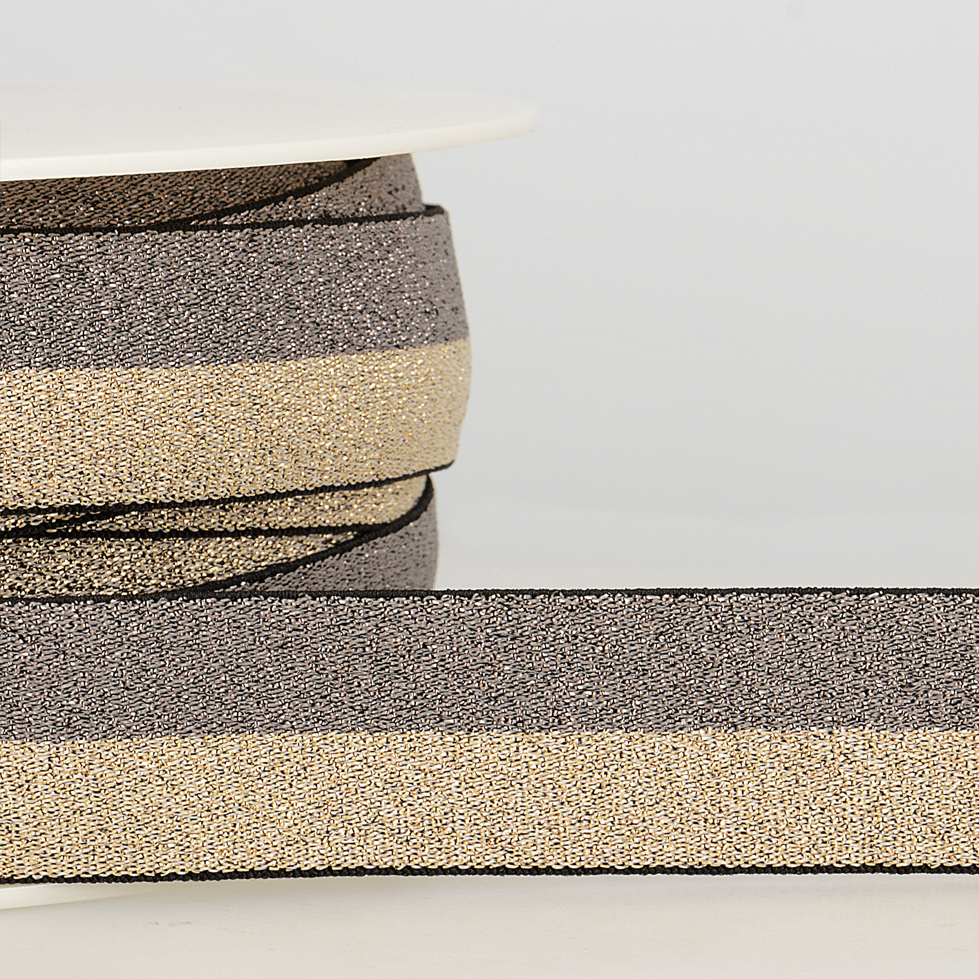 Taille-elastiek (metallic) - Taupe/Goud-1