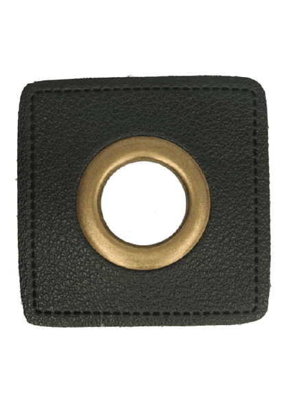 Nestels (oudmessing) - Zwart skai-leer-1