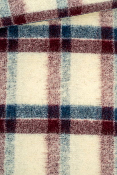 Mantelstof - Soft burgundy plaid