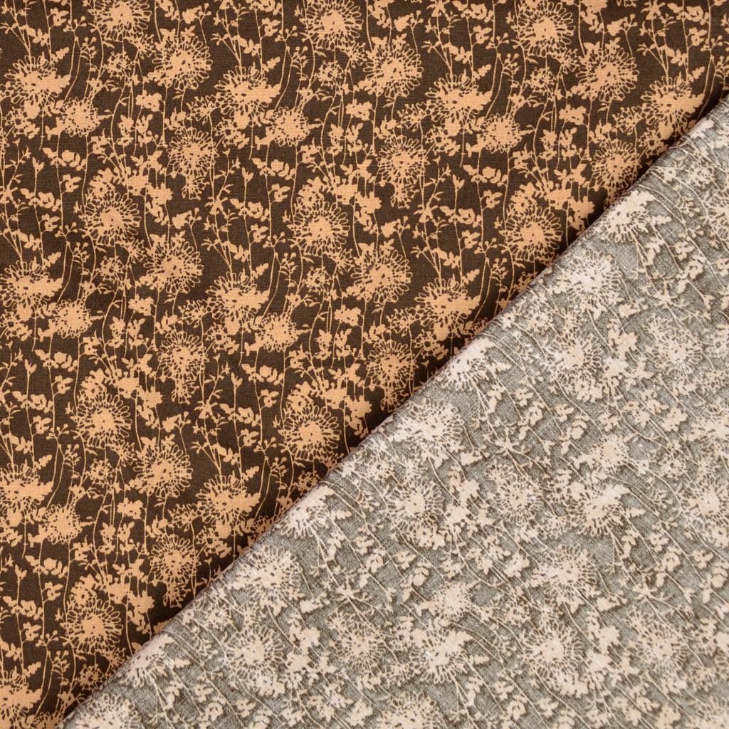 Popeline - Brown Flowers-1