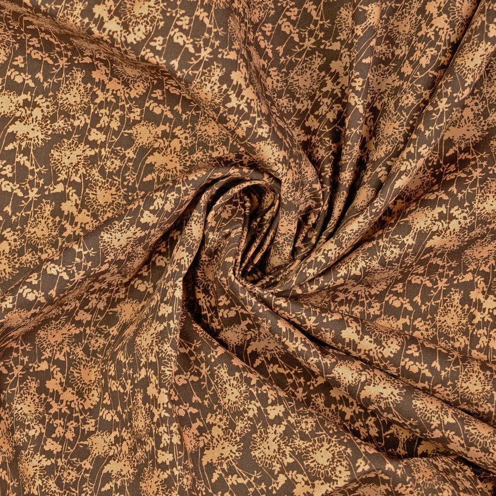 Popeline - Brown Flowers-3