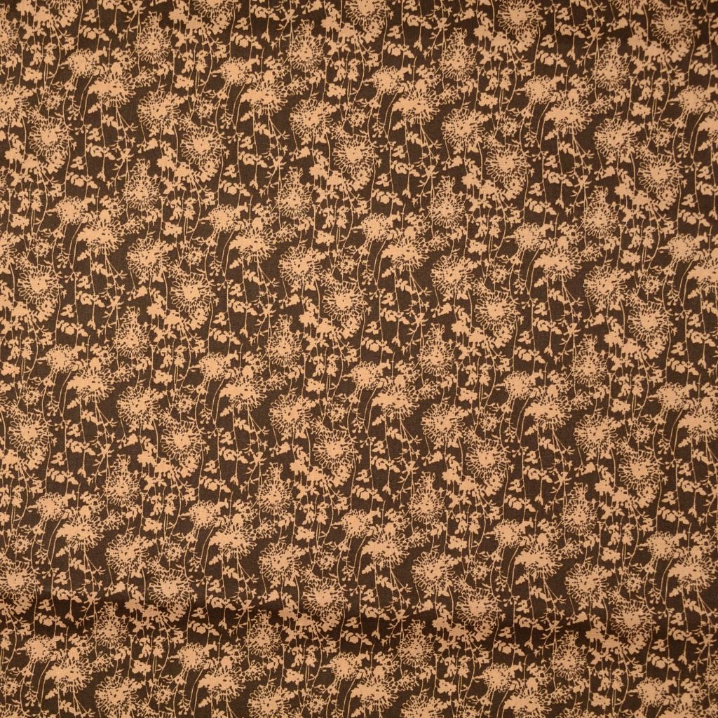 Popeline - Brown Flowers-2