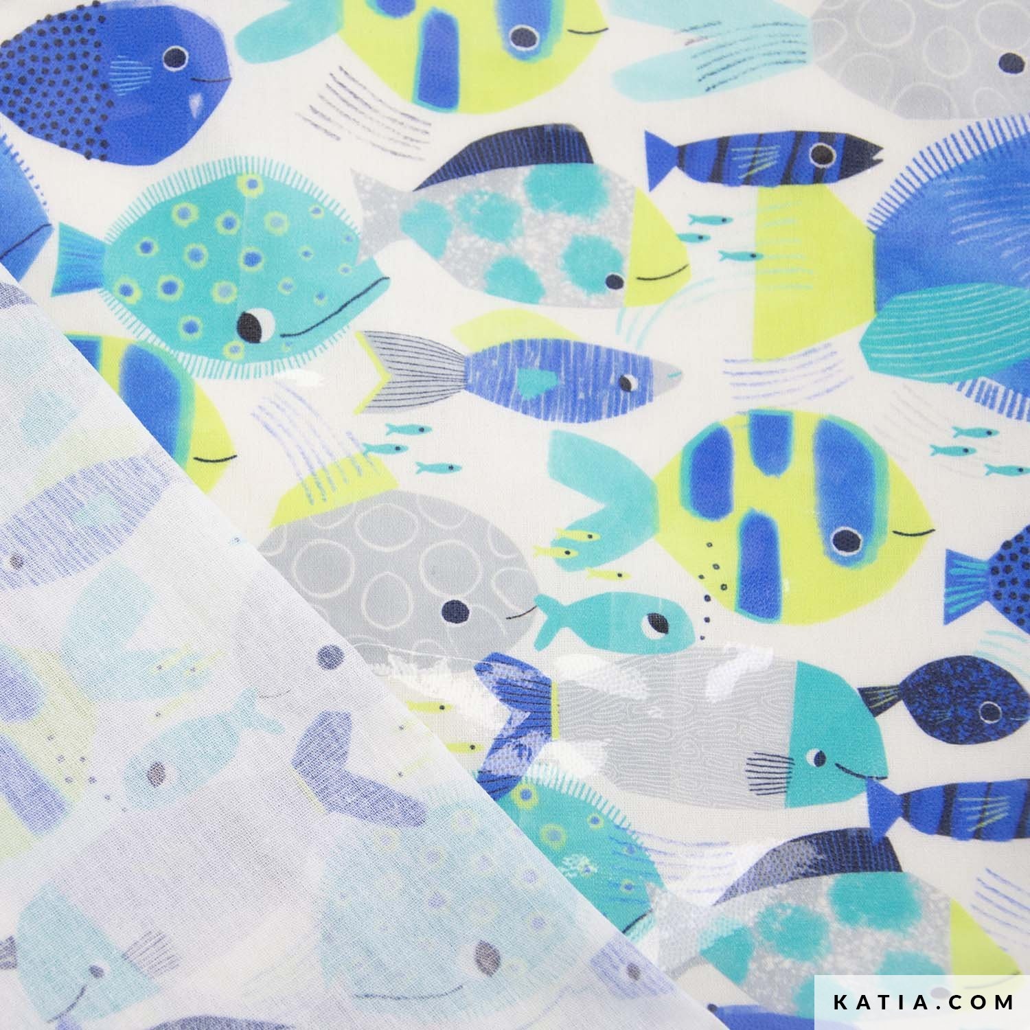 Gelamineerde Katoen - Tropical Neon Sea-2