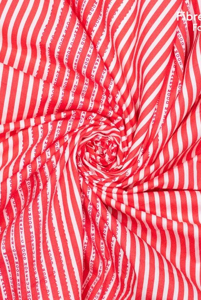 Katoen Popeline - Ramona - Stripes with Words