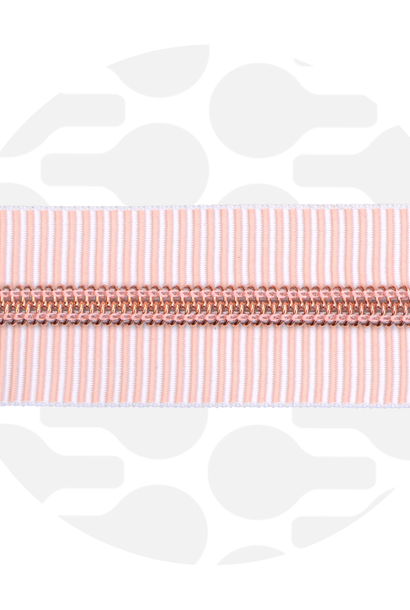 Rits (1 meter) - Stripes - Perzik/Roségoud