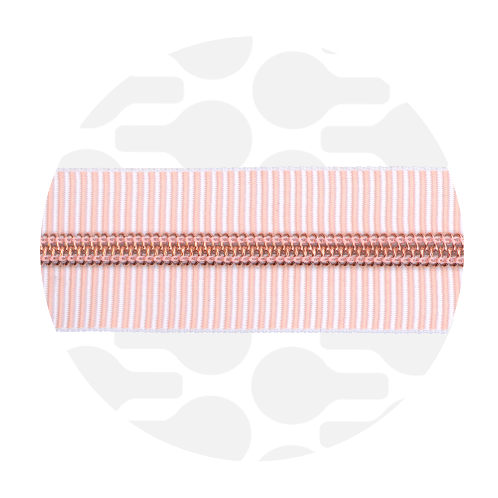 Rits (1 meter) - Stripes - Perzik/Roségoud-1