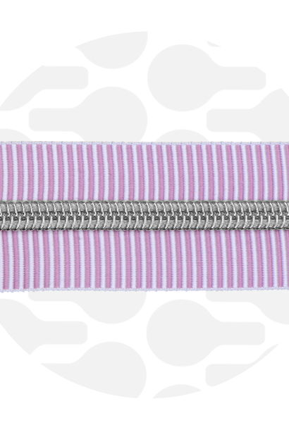 Rits (1 meter) - Stripes - Lila/Zilver