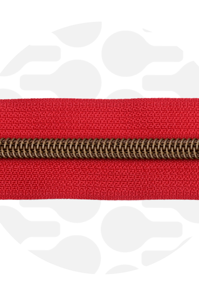 Rits (1 meter) - Rood/Oudmessing