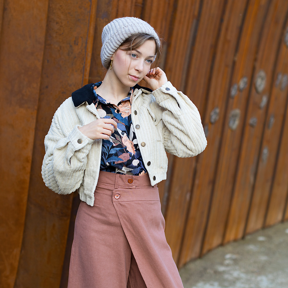 Linnen/Viscose Blend - Pasture Rose - Zwart-9