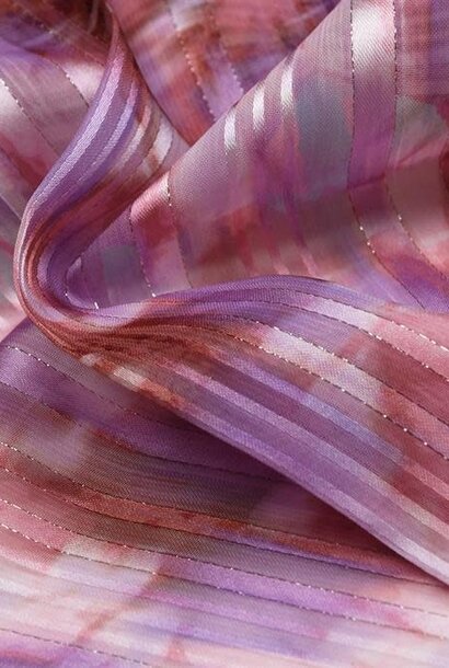 Geweven stof met lurex - Purple Verticals