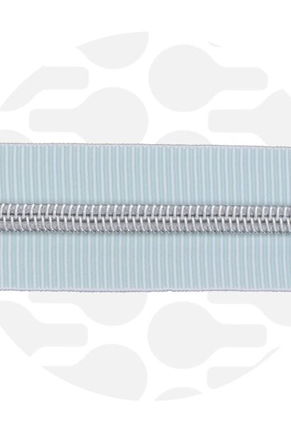 Rits (1 meter) - Stripes - Munt/Zilver
