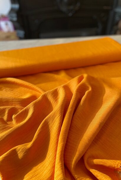 Soepel geweven structuur stof - Mango Orange