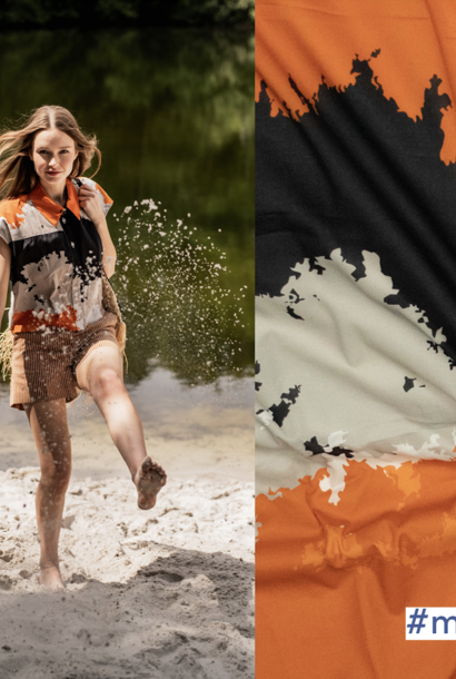 Katoen - Blurry Spots Orange