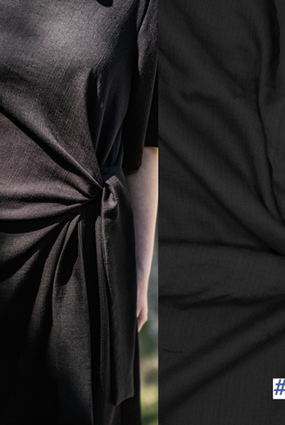 Viscose mix met linnenstructuur - FM792411 - Black