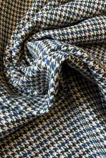 Geweven Viscose/Poly Mix - Puppytooth Blue/Black