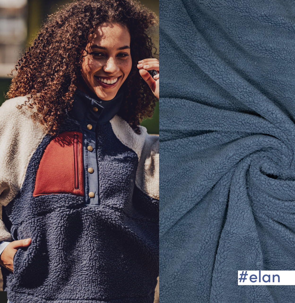 Teddy Knit Sheepskin - (Elan) Denim Blue-1