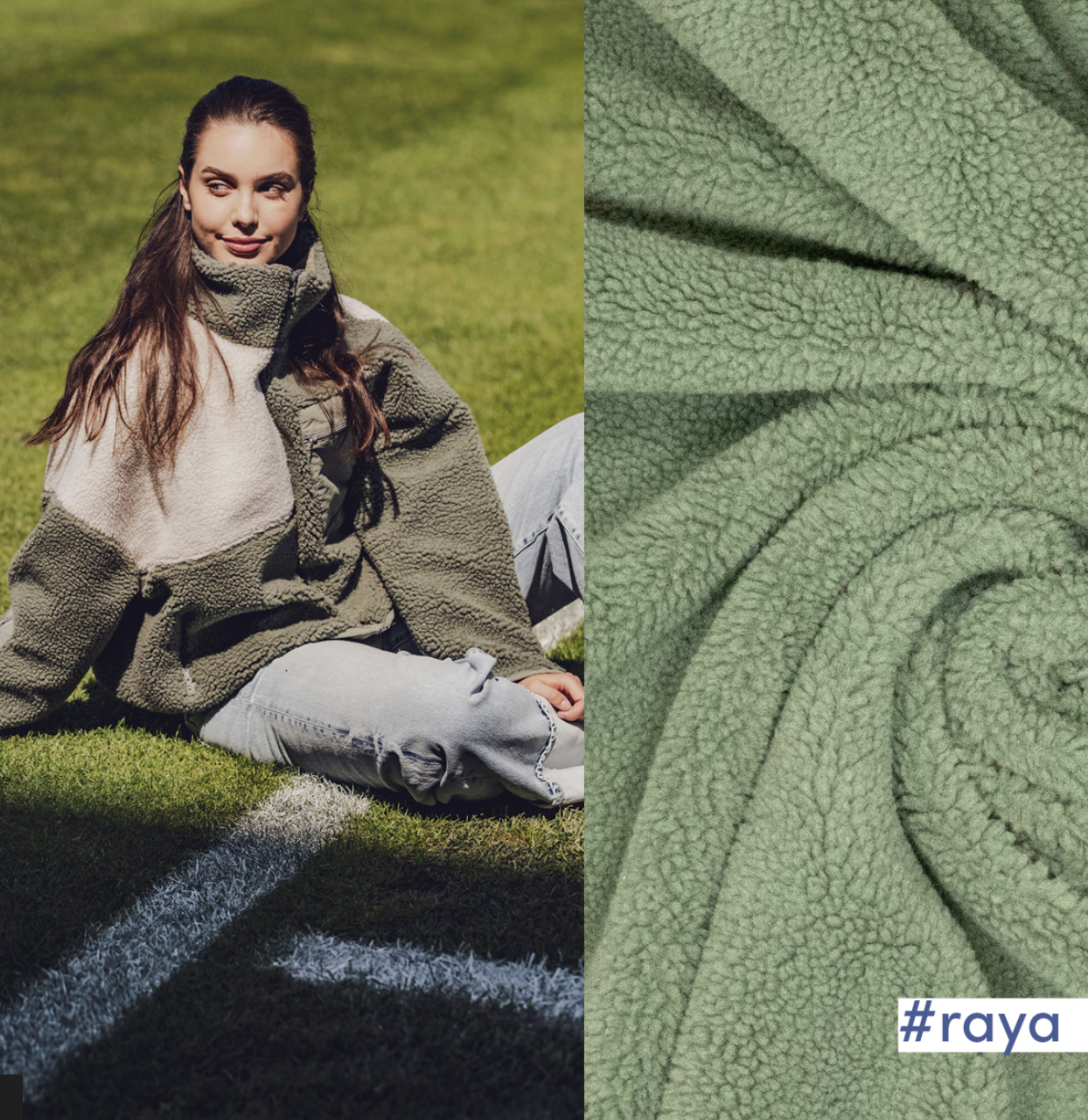 Teddy Knit Sheepskin - (Raya) Army Green-1