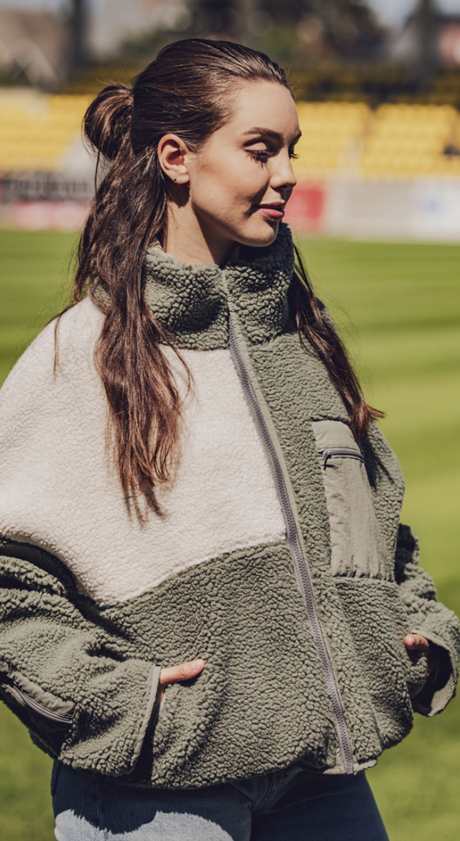 Teddy Knit Sheepskin - (Raya) Army Green-2