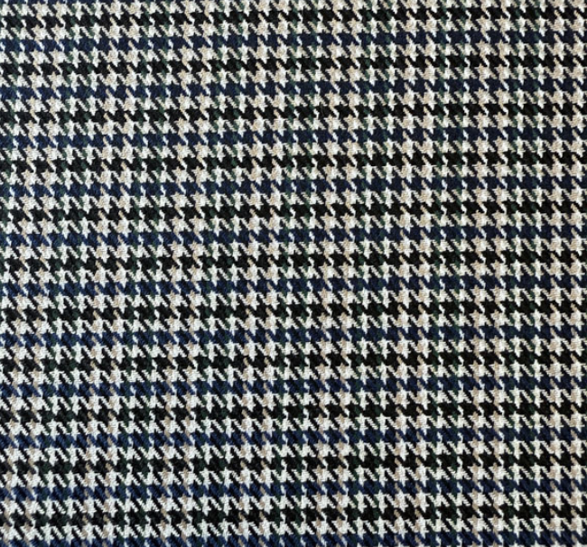Geweven Viscose/Poly Mix - Puppytooth Blue/Black-2