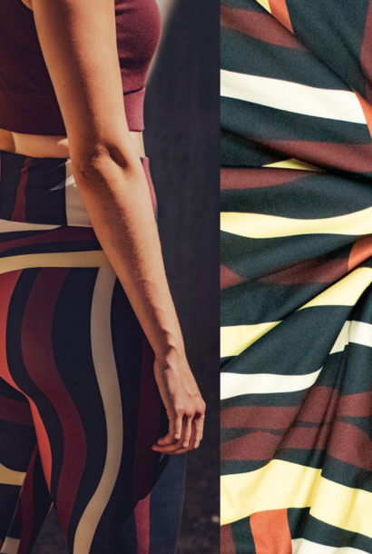 Yoga Stretch Tricot - (Yuki) Tribal Stripes