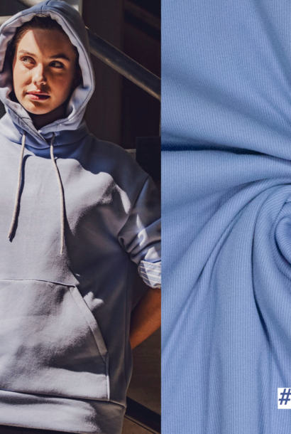 Rib boordstof - (Fritzi) Blue