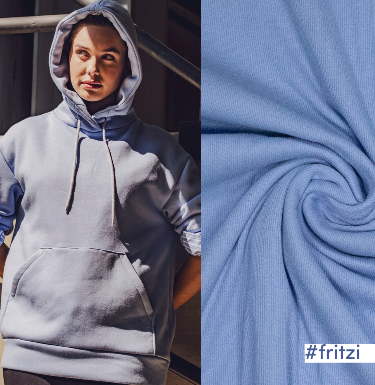 Rib boordstof - (Fritzi) Blue-1