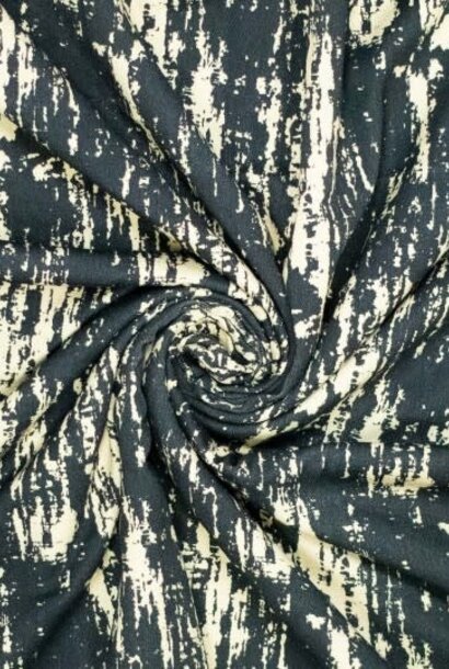 Katoen Twill - Black Abstract