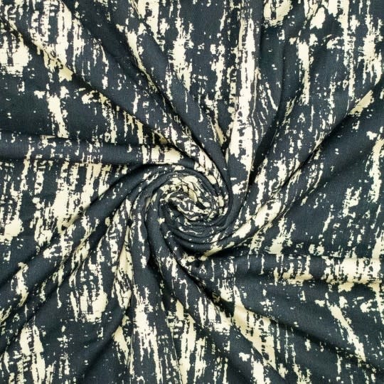 Katoen Twill - Black Abstract-1