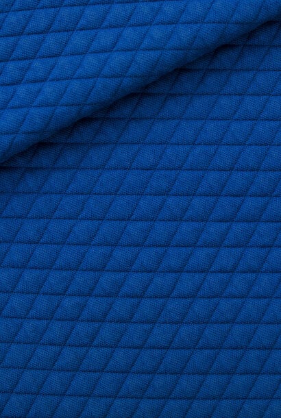 Quilted Piqué Knit - Surf The Web Blue