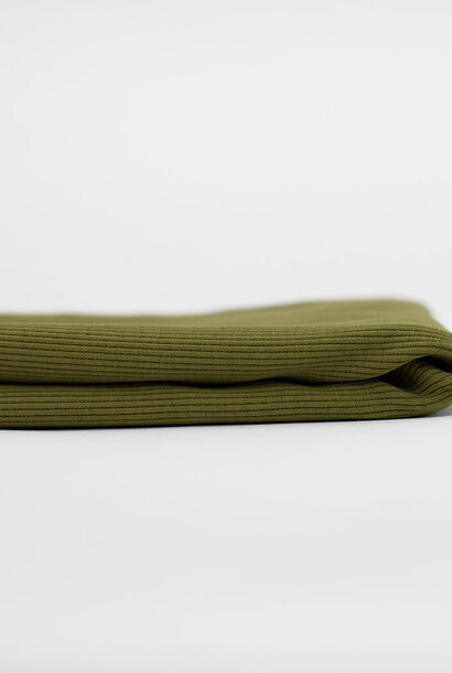 Rib boordstof (heavy) - Peat Moss Green