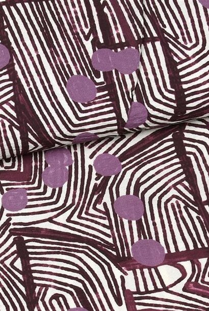 Viscose mix met structuur - Purple Dots