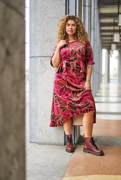 Velvet tricot - Red Flowers