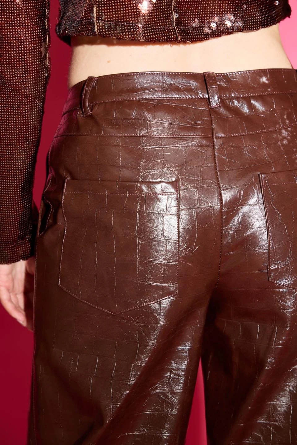 Imitatieleder - Crocodile Cognac-1