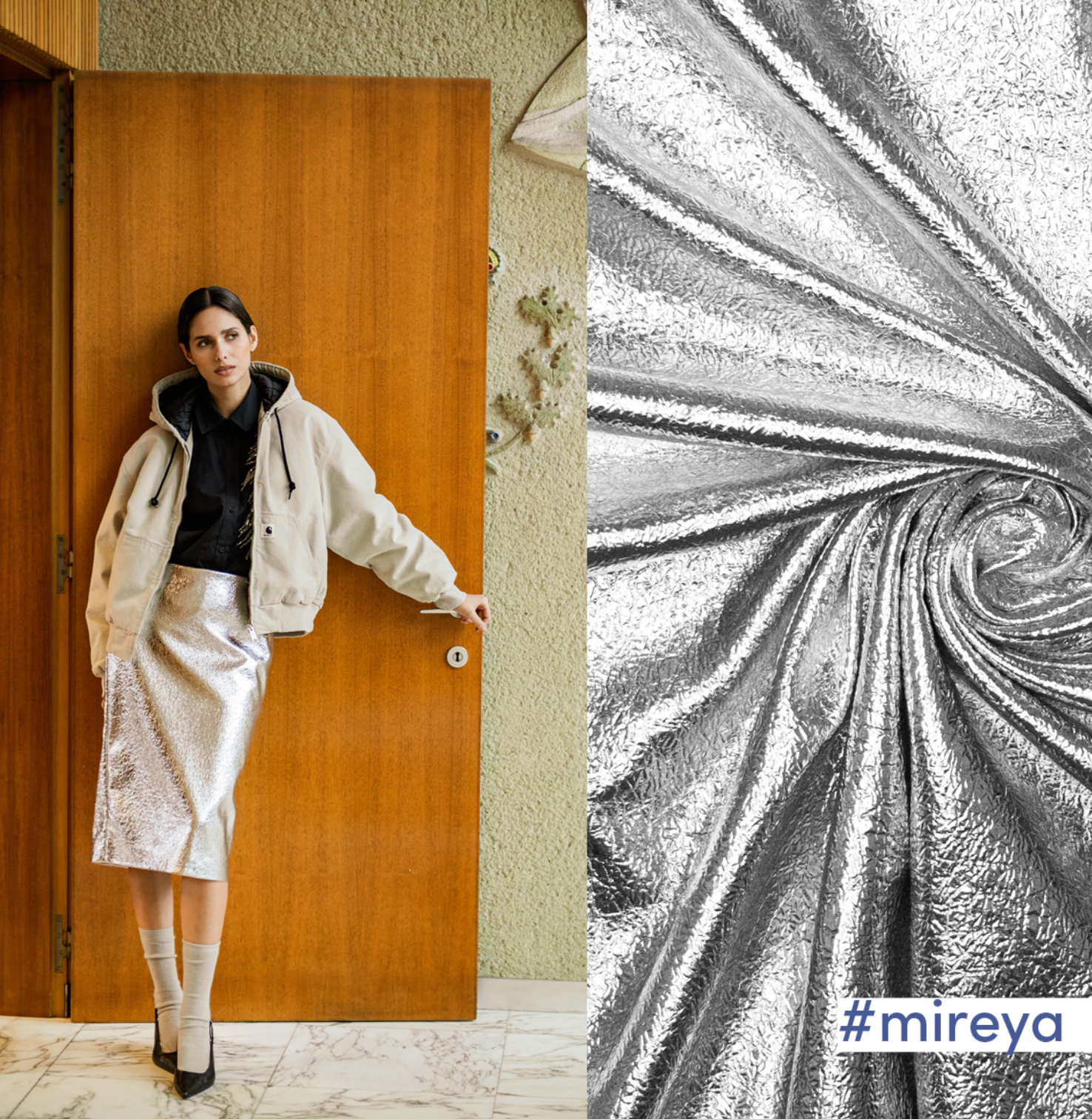 Crackly Foil Brushed (Mireya) - Silver (FM417076)-1