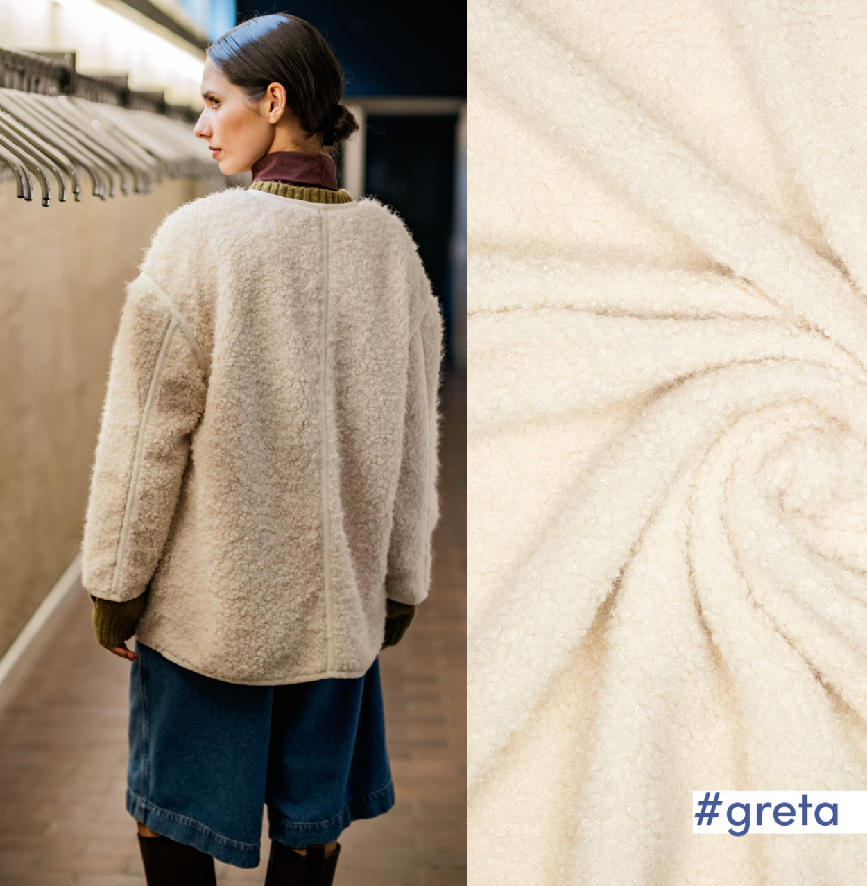 Hairy boucle Knit (Greta) - Off White (FM416109)-1