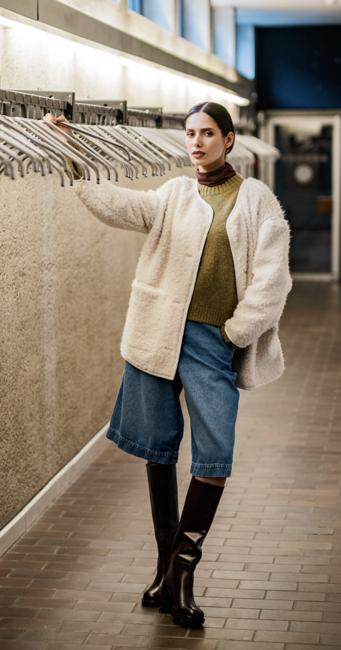 Hairy boucle Knit (Greta) - Off White (FM416109)-3